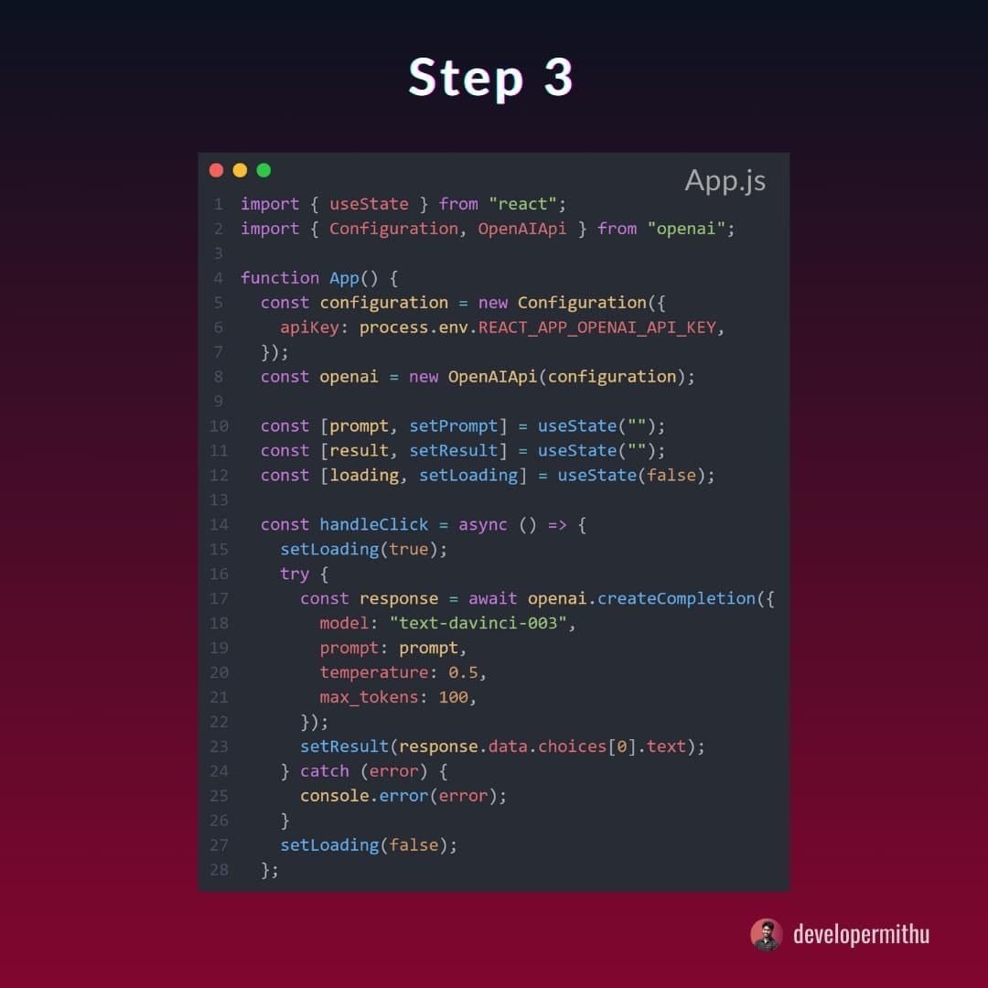 מדיה מהפוסט המקורי: ChatGPT in React.js איך להרים ב-5 דקות עבודה