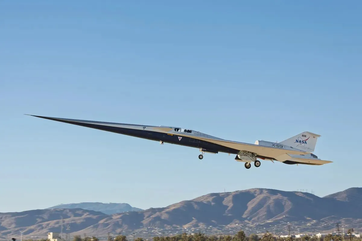 Illustration for “The X-59 tests whether supersonic flight can be quiet”